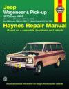 JEEP WAGOONER, GRAND WAGONEER, CHEROKEE J SERIES PICKUP (1972-1991) PETROL 4.2, 5.0-V8, 5.9-V8 6.6V8