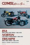 VINTAGE BRITISH STREET BIKES BSA 500 650 UNIT TWINS 1963-72 NORTON 500-850 TWINS UNIT TWINS 1963-72