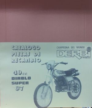 DERBI DIABLO SUPER C7 49CC (1982). CATÁLOGO DE PIEZAS.