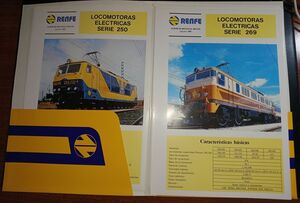 CARPETA CON FICHAS DE LOCOMOTORAS CON SUS CARACTERISTICAS